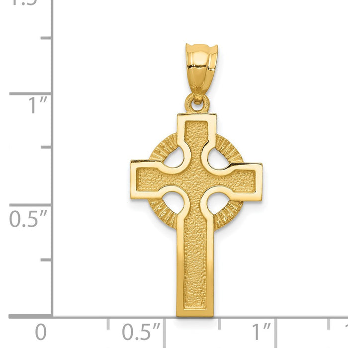 Million Charms 14K Yellow Gold Themed Celtic Relgious Cross Charm