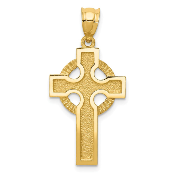 Million Charms 14K Yellow Gold Themed Celtic Relgious Cross Charm