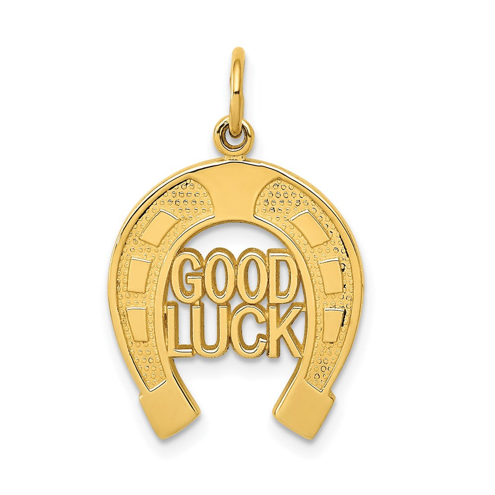 Million Charms 14K Yellow Gold Themed Horseshoe Good Luck Charm