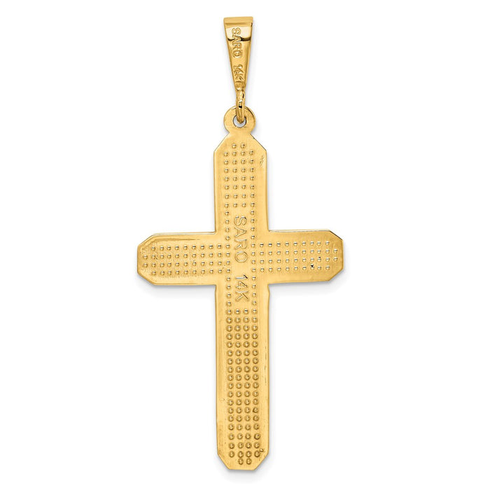 Million Charms 14K Yellow Gold Themed Relgious Cross Pendant