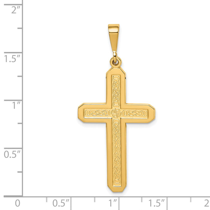 Million Charms 14K Yellow Gold Themed Relgious Cross Pendant