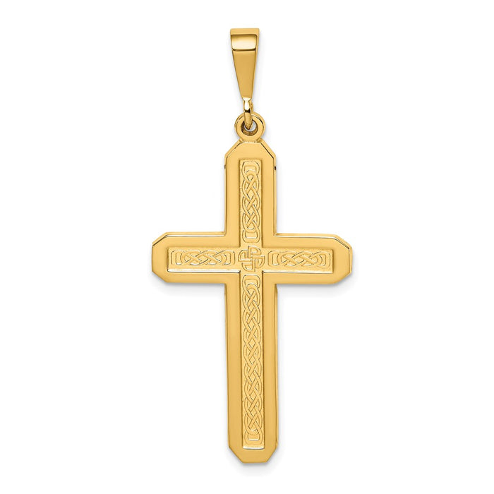 Million Charms 14K Yellow Gold Themed Relgious Cross Pendant