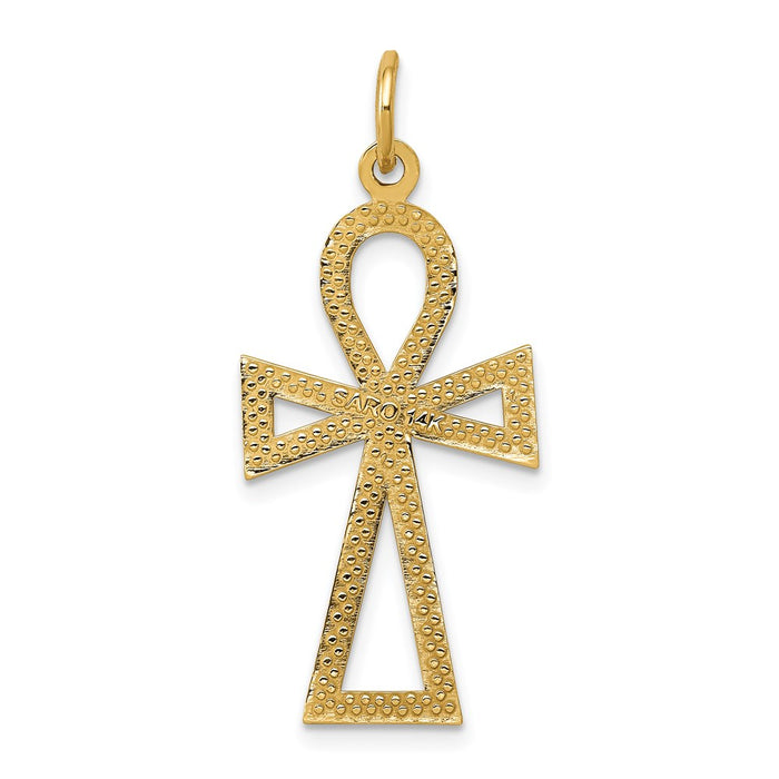 Million Charms 14K Yellow Gold Themed Ankh Relgious Cross Charm