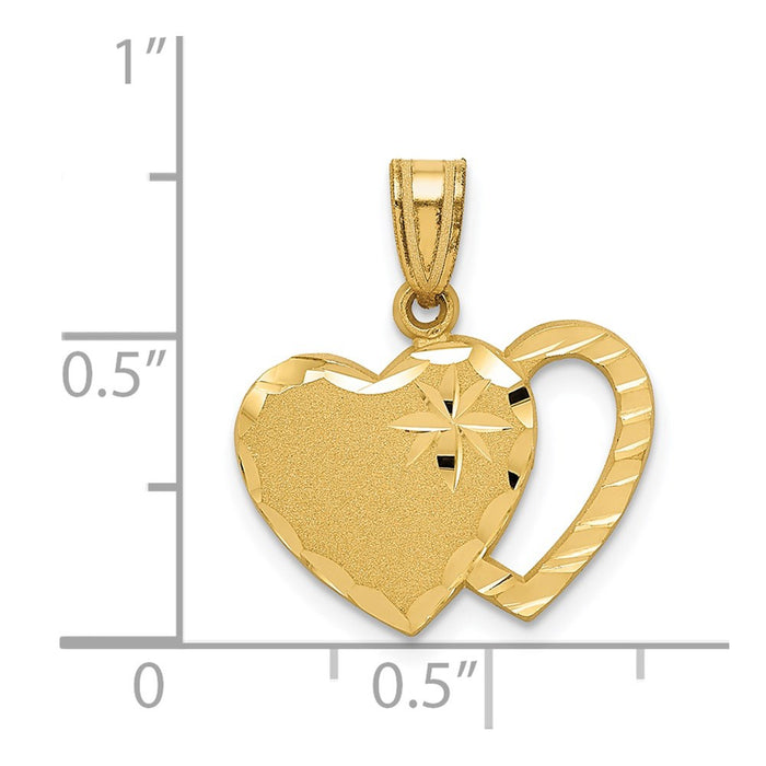 Million Charms 14K Yellow Gold Themed Heart Charm