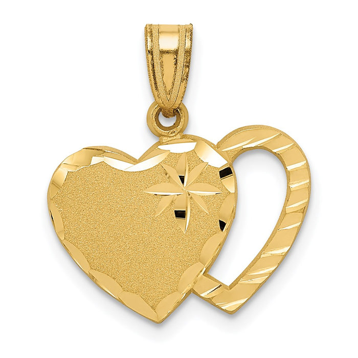 Million Charms 14K Yellow Gold Themed Heart Charm