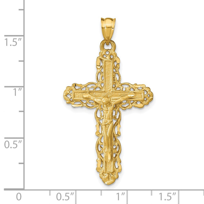 Million Charms 14K Yellow Gold Themed Relgious Crucifix Charm