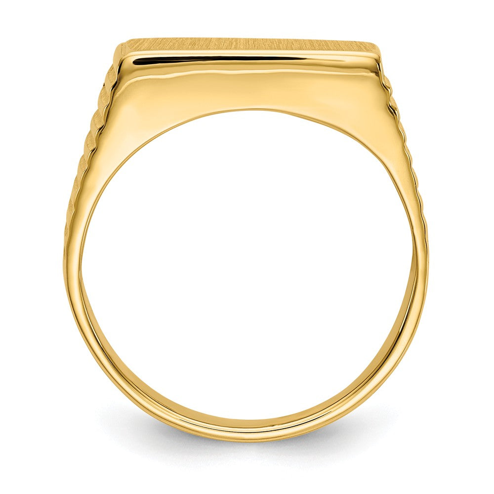 14k Yellow Gold 7.0x15.0mm Open Back Men's Signet Ring, Size: 9.5