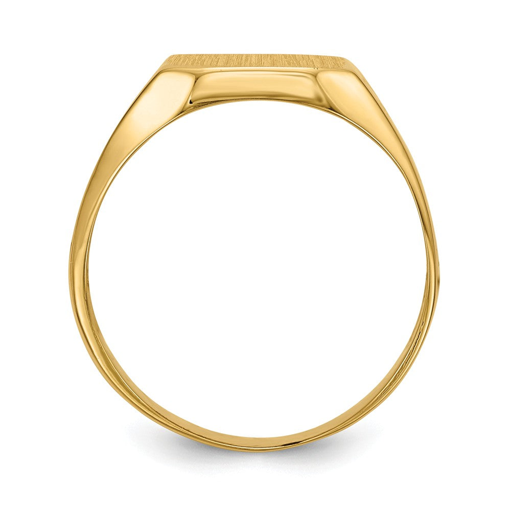 14k Yellow Gold 9.0x10.5mm Open Back Men's Signet Ring, Size: 9