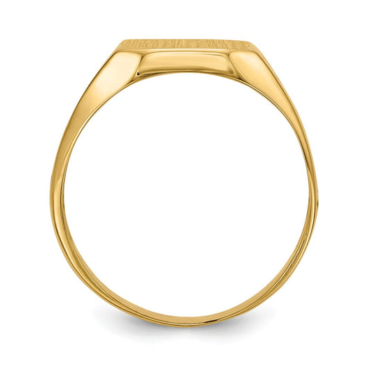 14k Yellow Gold 9.0x10.5mm Open Back Men's Signet Ring, Size: 9