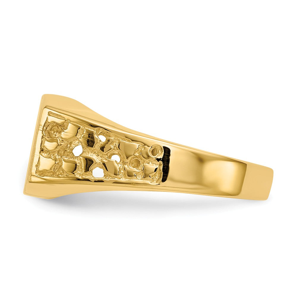 14k Yellow Gold 9.0x10.5mm Open Back Men's Signet Ring, Size: 9