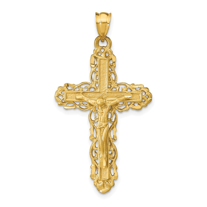 Million Charms 14K Yellow Gold Themed Relgious Crucifix Charm