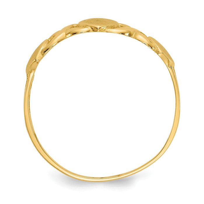 14k Yellow Gold Triple Heart Ring, Size: 7.5