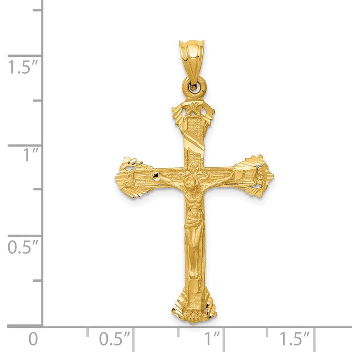 Million Charms 14K Yellow Gold Themed Relgious Crucifix Charm