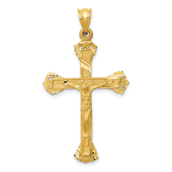 Million Charms 14K Yellow Gold Themed Relgious Crucifix Charm