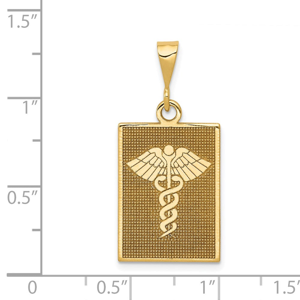 Million Charms 14K Yellow Gold Themed Caduceus Pendant