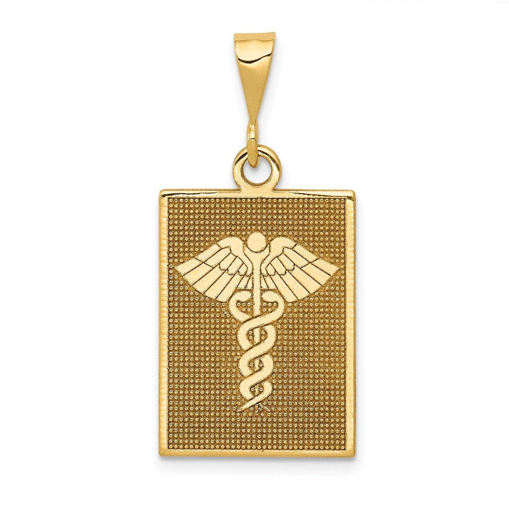 Million Charms 14K Yellow Gold Themed Caduceus Pendant