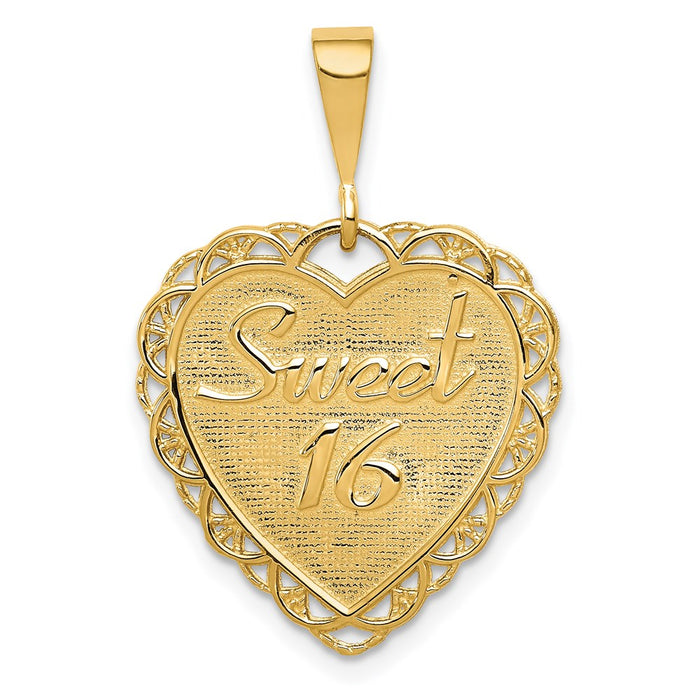 Million Charms 14K Yellow Gold Themed Sweet 16 Birthday Charm