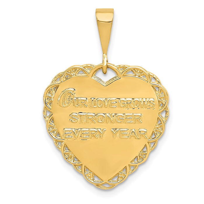 Million Charms 14K Yellow Gold Themed 25Th Anniversary Milestone Charm