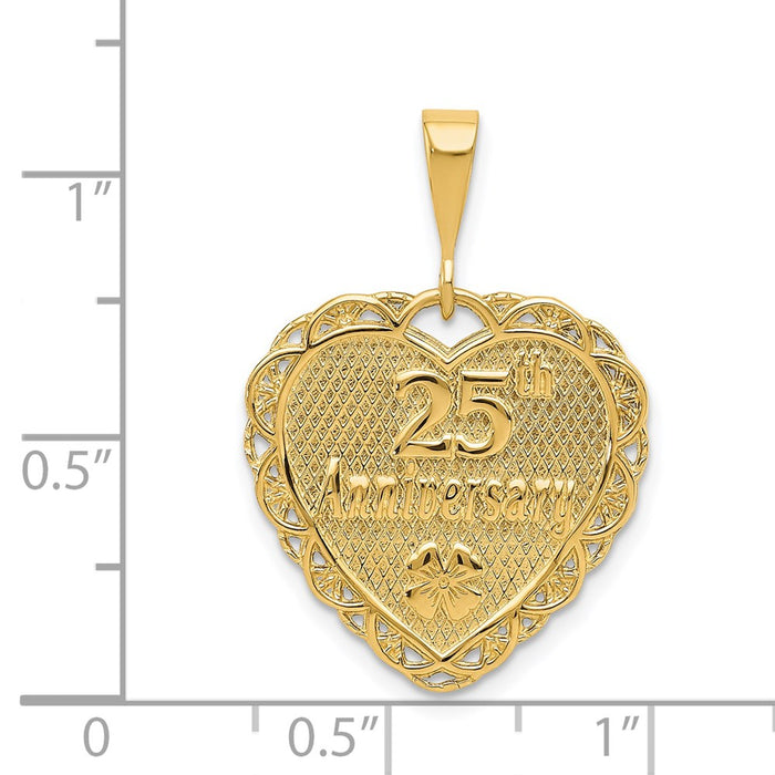 Million Charms 14K Yellow Gold Themed 25Th Anniversary Milestone Charm