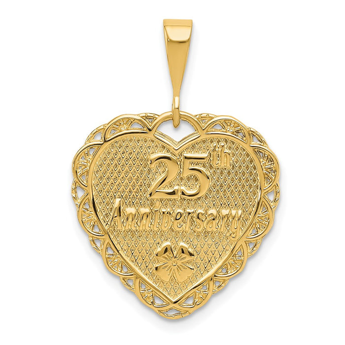 Million Charms 14K Yellow Gold Themed 25Th Anniversary Milestone Charm