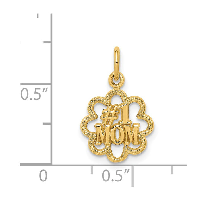 Million Charms 14K Yellow Gold Themed #1 Mom Charm