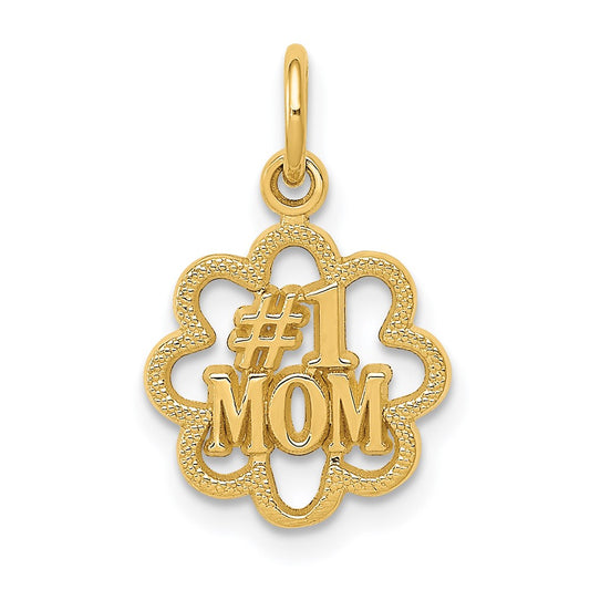Million Charms 14K Yellow Gold Themed #1 Mom Charm