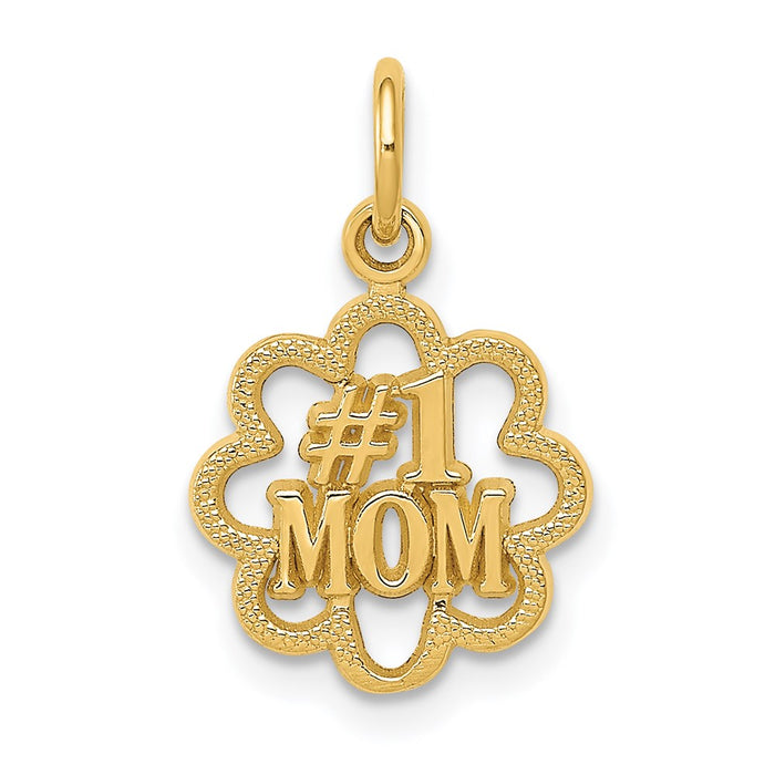 Million Charms 14K Yellow Gold Themed #1 Mom Charm