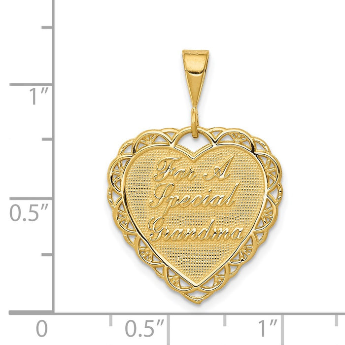 Million Charms 14K Yellow Gold Themed Reversible For A Special Grandma Pendant