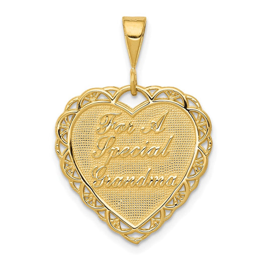 Million Charms 14K Yellow Gold Themed Reversible For A Special Grandma Pendant