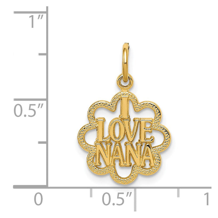 Million Charms 14K Yellow Gold Themed I Love Nana Charm