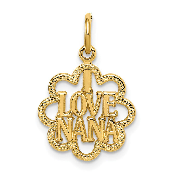 Million Charms 14K Yellow Gold Themed I Love Nana Charm