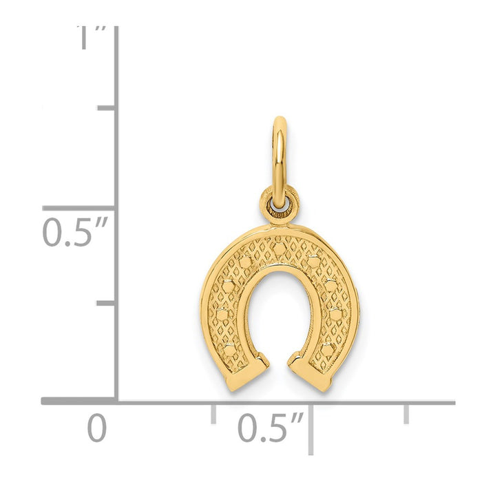 Million Charms 14K Yellow Gold Themed Horseshoe Charm