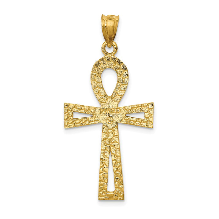 Million Charms 14K Yellow Gold Themed Ankh Relgious Cross Charm