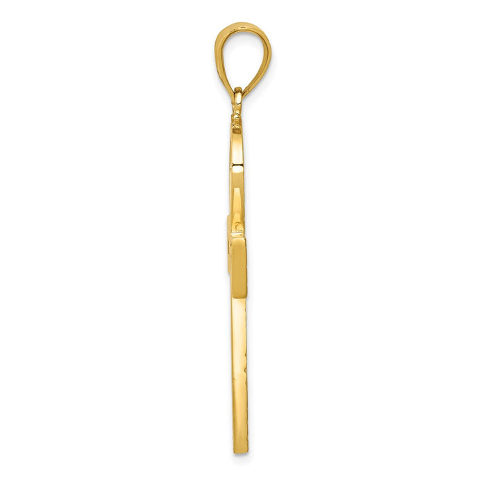 Million Charms 14K Yellow Gold Themed Ankh Relgious Cross Pendant