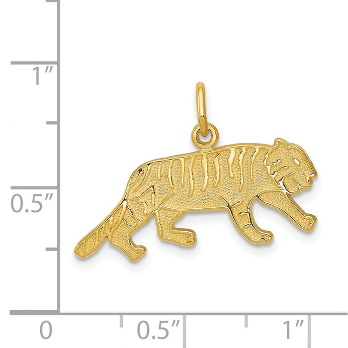 Million Charms 14K Yellow Gold Themed Tiger Charm