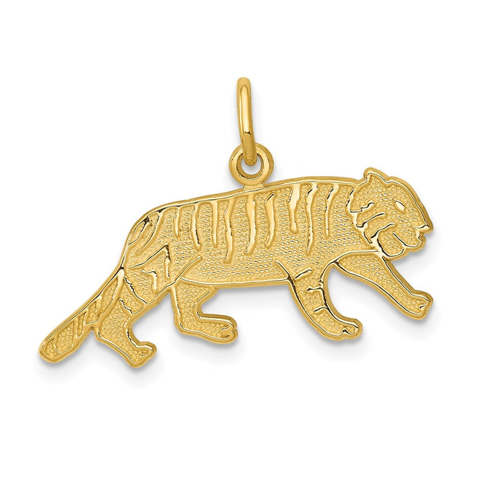 Million Charms 14K Yellow Gold Themed Tiger Charm