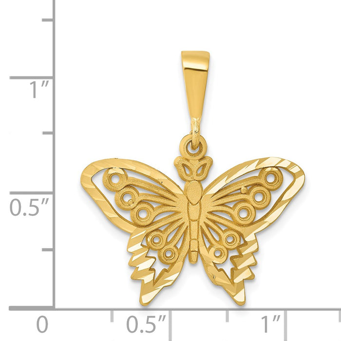 Million Charms 14K Yellow Gold Themed Butterfly Charm