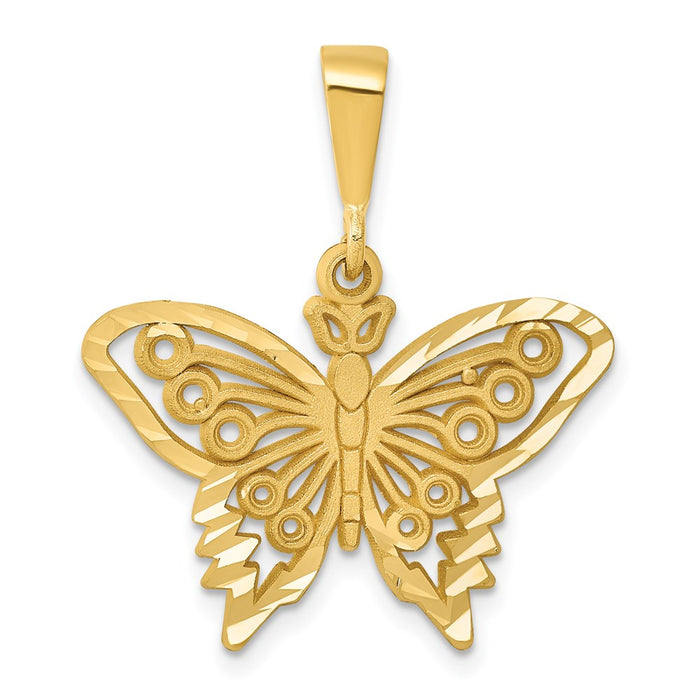 Million Charms 14K Yellow Gold Themed Butterfly Charm