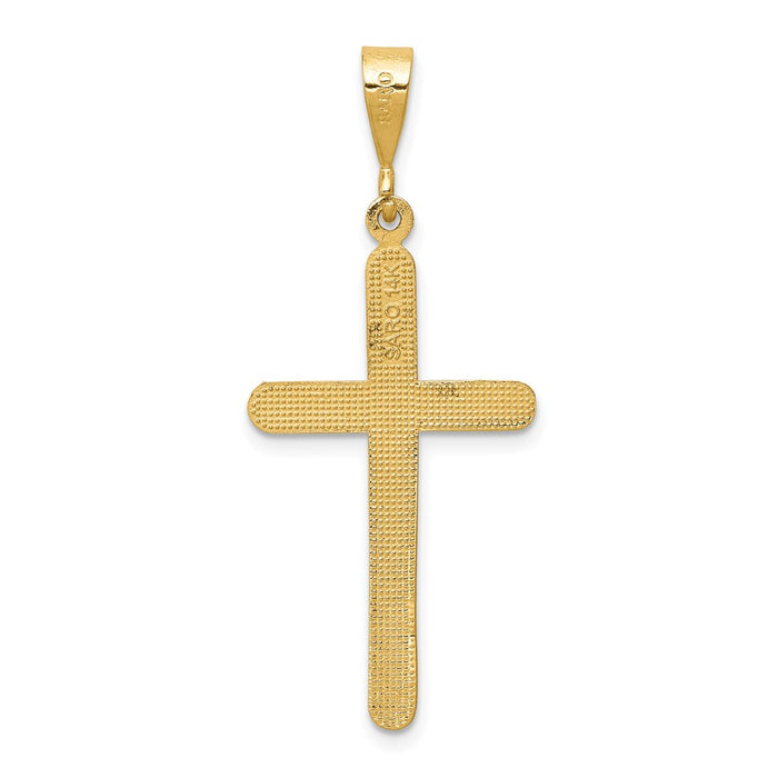 Million Charms 14K Yellow Gold Themed Relgious Cross Pendant