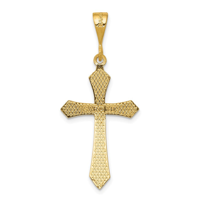 Million Charms 14K Yellow Gold Themed Passion Relgious Cross Pendant