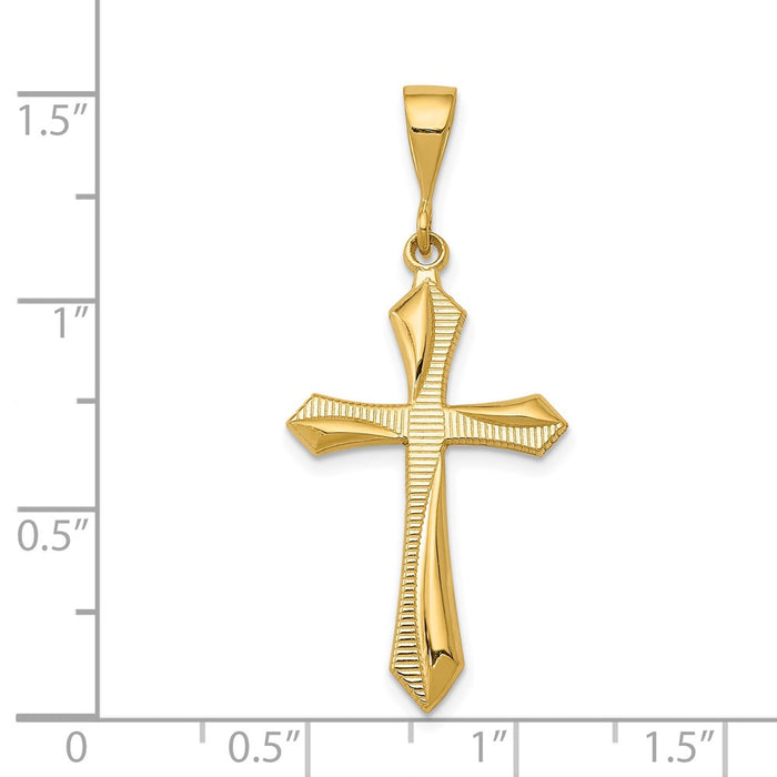 Million Charms 14K Yellow Gold Themed Passion Relgious Cross Pendant