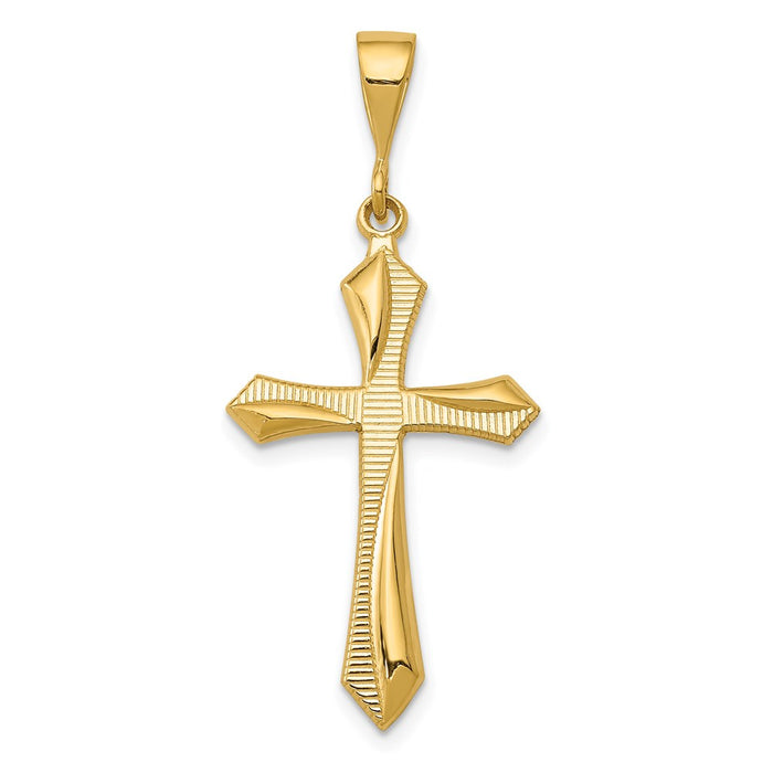 Million Charms 14K Yellow Gold Themed Passion Relgious Cross Pendant