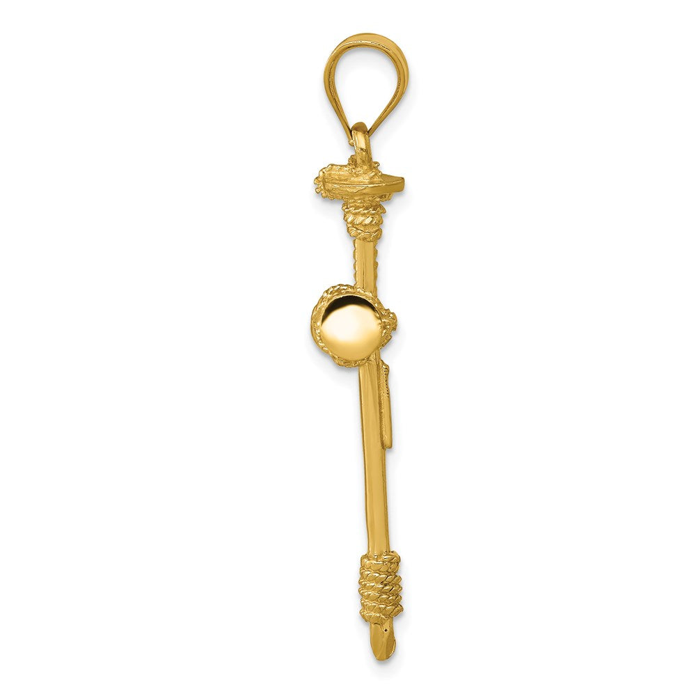 Million Charms 14K Yellow Gold Themed Polished Nail Relgious Cross Pendant