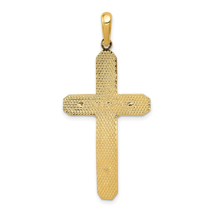 Million Charms 14K Yellow Gold Themed Polished Relgious Crucifix Pendant