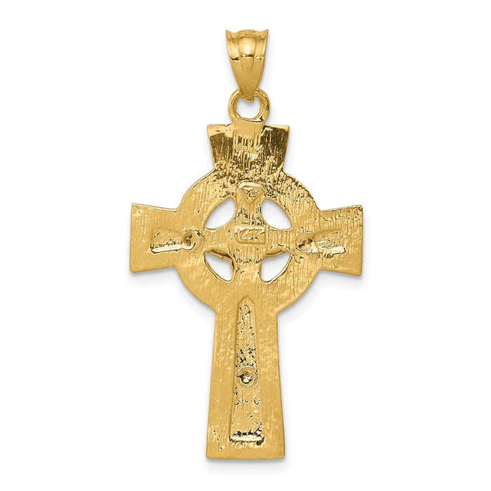 Million Charms 14K Two-Tone Inri Celtic Relgious Crucifix Pendant