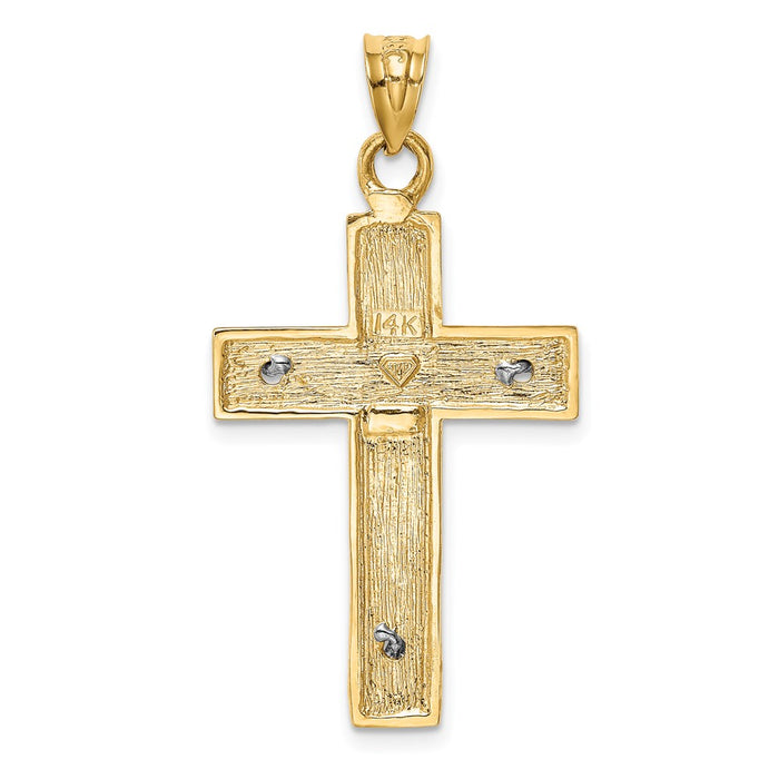 Million Charms 14K Two-Tone Relgious Crucifix Pendant