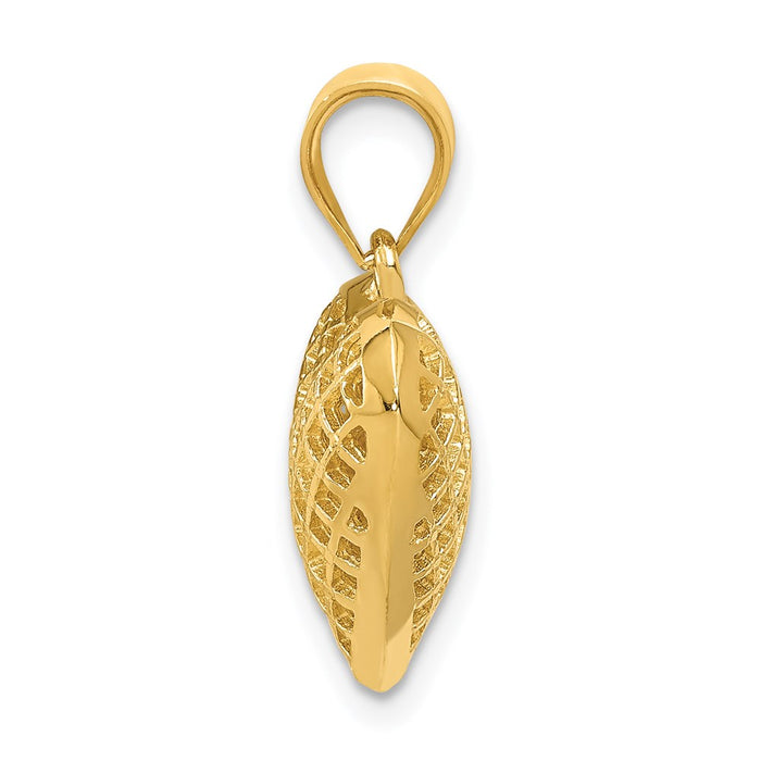 Million Charms 14K Yellow Gold Themed Polished 3-D Woven Heart Pendant