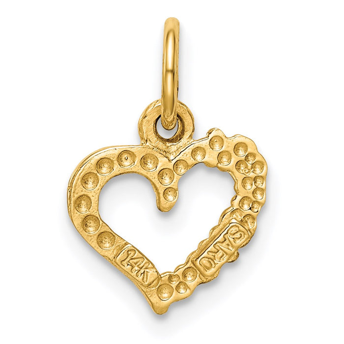 Million Charms 14K Yellow Gold Themed Polished I Love You Heart Charm