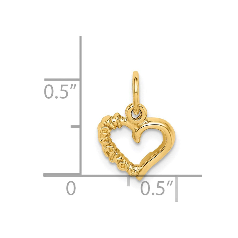 Million Charms 14K Yellow Gold Themed Polished I Love You Heart Charm