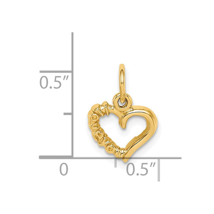 Million Charms 14K Yellow Gold Themed Polished I Love You Heart Charm